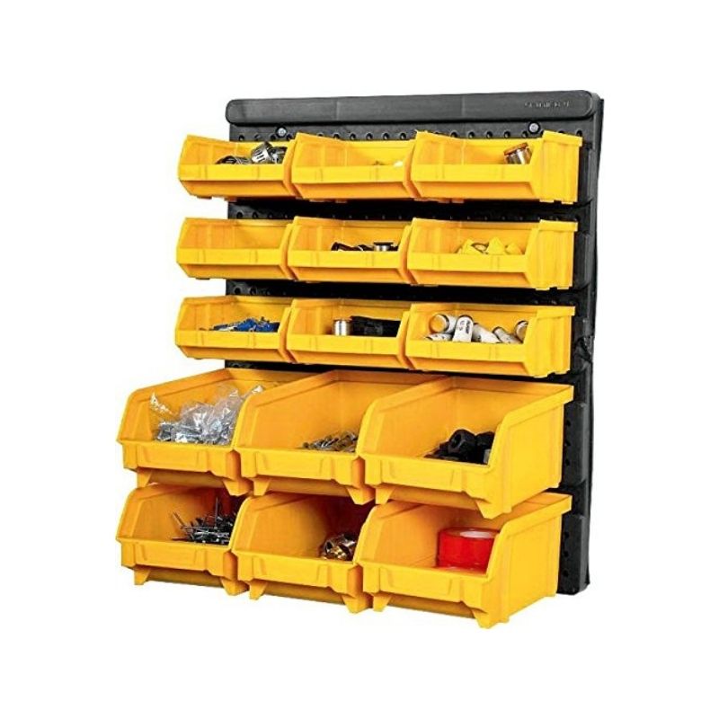 apothiki365_Εργαλειοθήκη_ΤοίχουOrganiser_32.3x18x38.5cm_Πλαστικό_με_Διάτρητη_Πλάτη_9_6_Σκαφάκια_Μαύρο-Πορτοκαλί_Artplast_Ιταλίας_