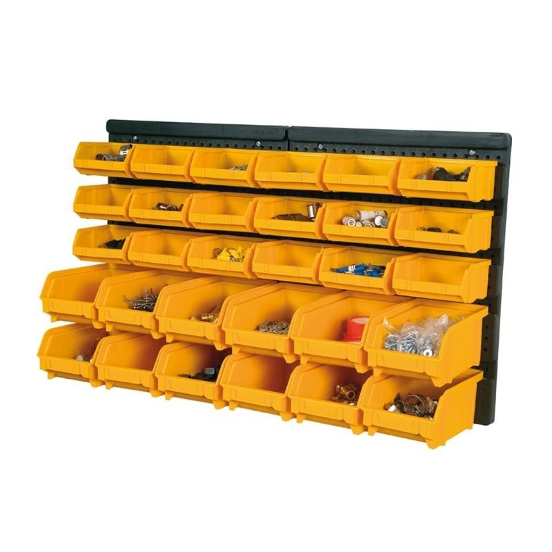 apothiki365_Εργαλειοθήκη_ΤοίχουOrganiser_64.6x18x38.5cm_Πλαστικό_ΣΕΤ_30_τεμαχίων_με_Διάτρητη_Πλάτη_18_12_Σκαφάκια_Μαύρο-Πορτοκαλί_Artplast_Ιταλίας_1