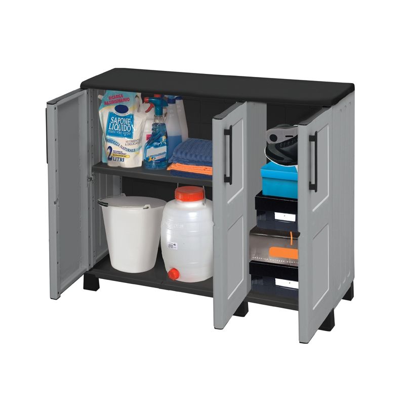 Πλαστική_Ντουλάπα_14kg_102x37x90cm_3_Χώρων_3φυλλη_6_πόδια_ARTPLAST_IDEA_LINE