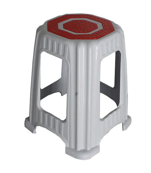 Σκαμπό_Πλαστικό_35.5x35.5x46.5cm_Βάρος_1.11kg_Αντοχή_125kg_Λευκό-Κόκκινο_2