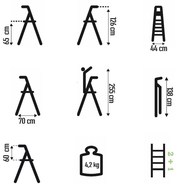 FACAL_Italy_Σκάλα_Αλουμινίου_2_1_Επαγγελματική_ΒΑΡΕΩΣ_Τύπου_Πλάτος_Σκαλοπατιού_11cm_Εργαλειοθήκη_4,2kg,_MAX_Αντοχή_150kg_Πιστοποίηση_EN131_(TUV)_4