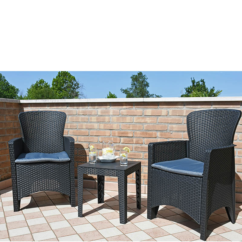 IDEA_GROUP_ITALY_Καθιστικό-Σαλόνι_Κήπου_2_Ατόμων___Τραπέζι_Κήπου_Πολυπροπυλένιο_Rattan_Ανθρακί_CUBA_SET_2