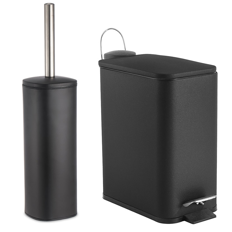 VESTA_σετ_Κάδος_Μπάνιου_Ορθογωνιος__Πεντάλ_μαυρο