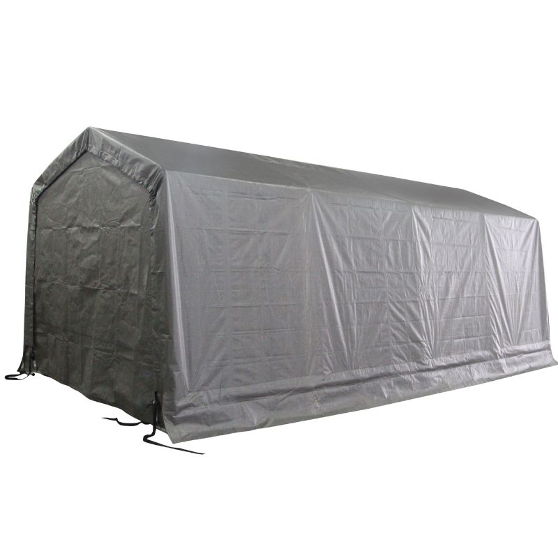 Υφασμάτινη_Αποθήκη_Κήπου_-_Κιόσκι_Γκαράζ_Κήπου_610x305x240__20'x10'x7.87'__44.65m³_Πολυαιθυλένιο_Tod_M-E_Γκρι_LILYSHED_2